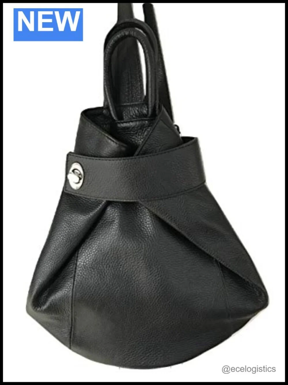 Italian Leather Convertible Backpack Tote Purse 3-in-1 Travel Work